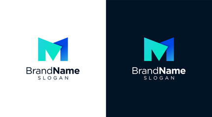 Letter M logo design for various types of businesses and company. colorful, modern, geometric letter M logo