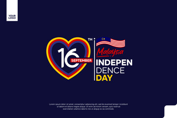 Malaysia Independence Day logotype September 16th with flag love shape