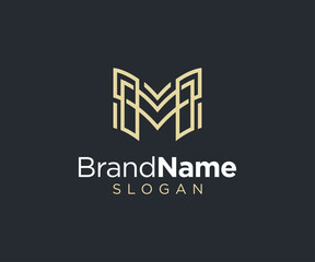 Letter M logo design for various types of businesses and company. Luxury and elegant Letter M vector
