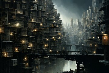 Spectacular cityscape. Generative AI