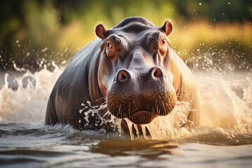 Hippopotamus in the wild