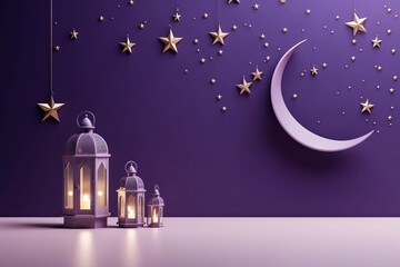 Islamic background copy space for text. Ramadan or islamic holiday concept with copy space for text
