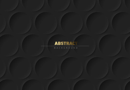 Abstract dark gray background made from dark circles with place for your text