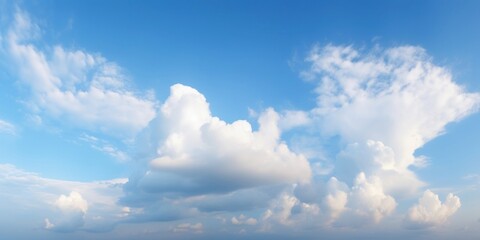 blue sky background with tiny clouds panorama, Generative AI