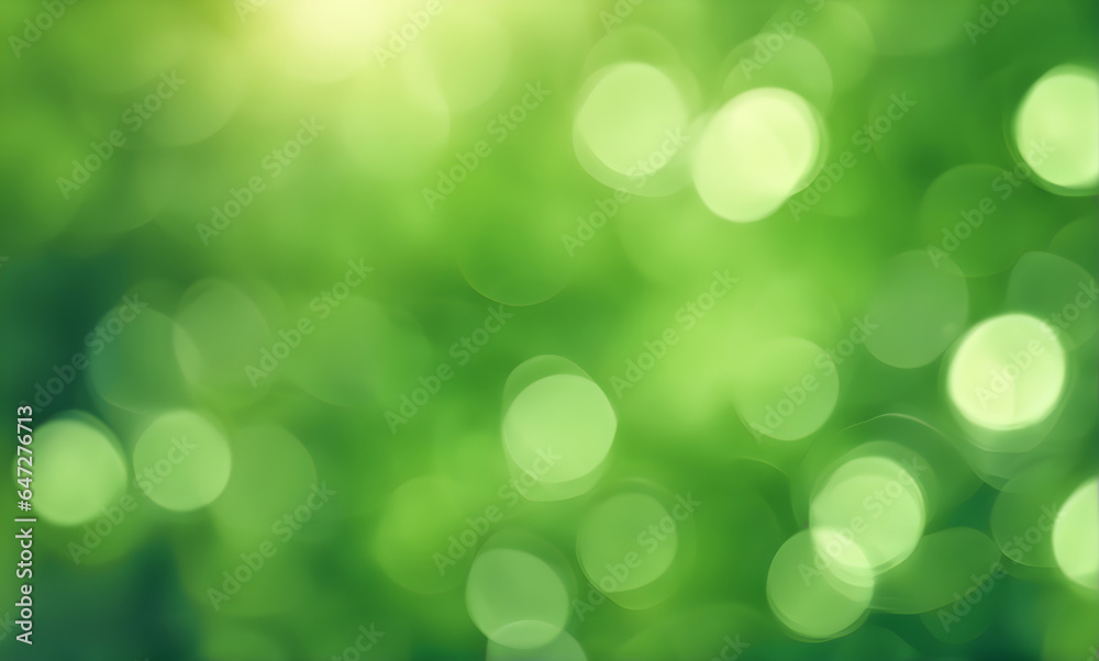 Poster Abstract green foliage bokeh backdrop