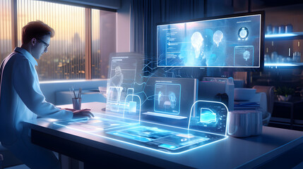 Male doctor reviewing the datas from modern diagnostic investigations.