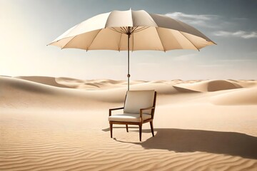 desert chairs and umbrella