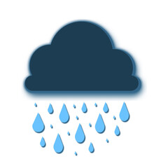 A cloud with rain drop sky blue colour background 