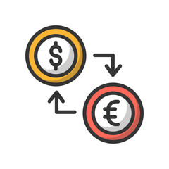 Currency exchange Vector Icon

