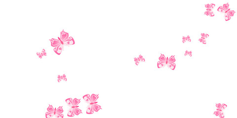 Tropical pink butterflies cartoon vector wallpaper. Spring ornate insects. Fancy butterflies cartoon fantasy illustration. Gentle wings moths patten. Fragile creatures.