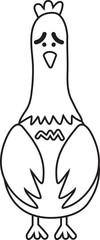 Sad Chicken Outline