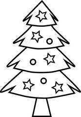 Fototapeta premium Christmas Tree with Snow and Star