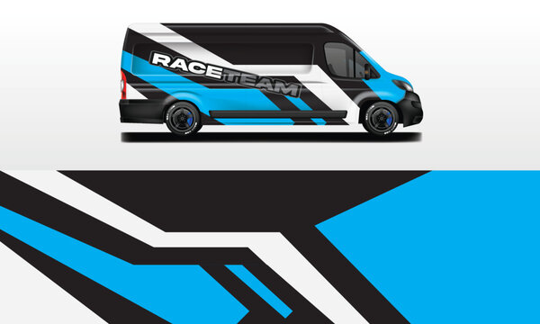Car wrap design vector, livery van 