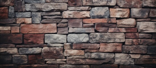 Fototapeta premium Background of a wall with stone brick texture
