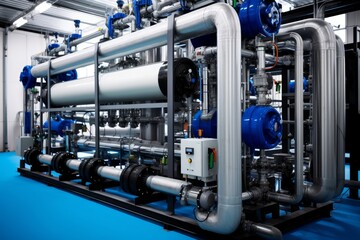 Reverse osmosis system for power plant. Automation of the industrial water treatment system, Generative AI - obrazy, fototapety, plakaty