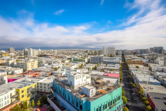 Beautiful cityscape scenery in Santa Monica, Los Angeles, California. Generative AI