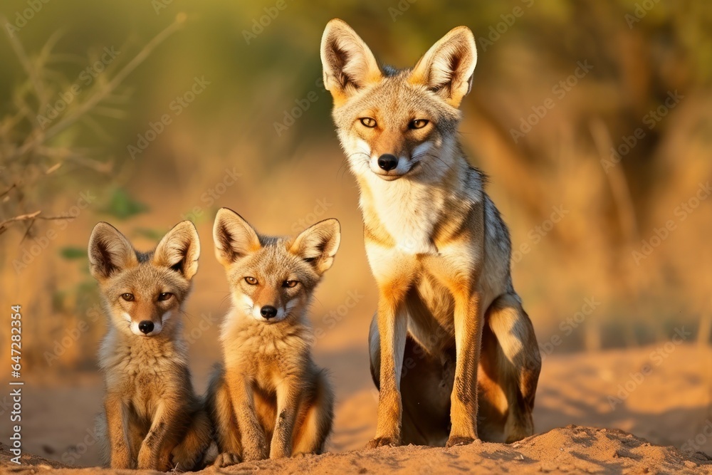 Canvas Prints A picture of two foxes standing side by side. This image can be used to represent companionship, partnership, or teamwork. It can be used in various contexts, such as nature, wildlife, animals, or rel