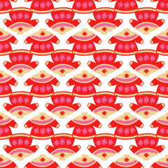 Christmas and Happy New Year seamless pattern. Trendy retro style. Vector design template.