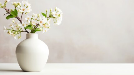 Beautiful flower in vase background, close-up with soft focus