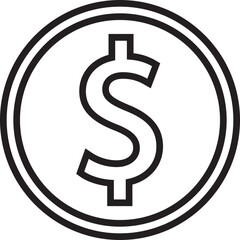 Dollar Coin Outline