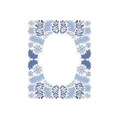 New year and Christmas wreath. Traditional winter garland on evergreen green branches, isolated on white background. Greeting card. Hand drawn Happy xmas vector retro holiday design