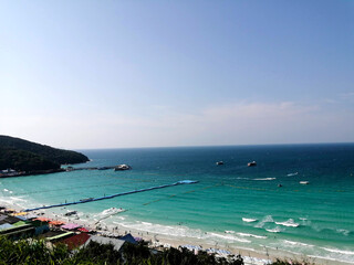 Panoramic view beach stock photo.