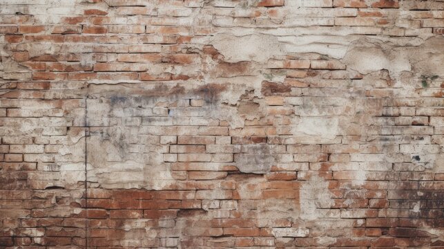 Fototapeta Old red brick wall background, abstract texture pattern backdrop