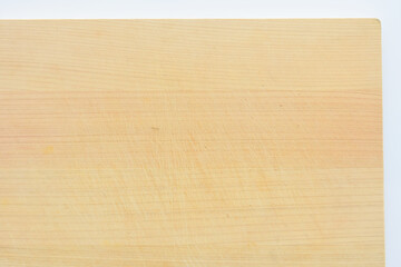 wooden cutting board isolated on white background, plank wood in the kitchen