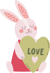 Rabbit Girl With Heart