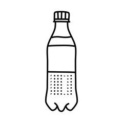 Beverages, soft drink doodle on white background
