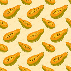 Papaya seamless pattern background