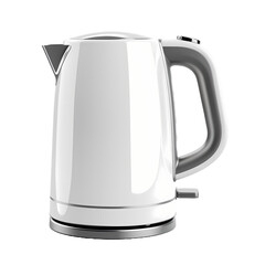 a white electric kettle with transparant background perfect for websites, advertisements, or blogs related to kitchen appliances or home decor.