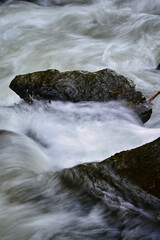 water flowing over rocks