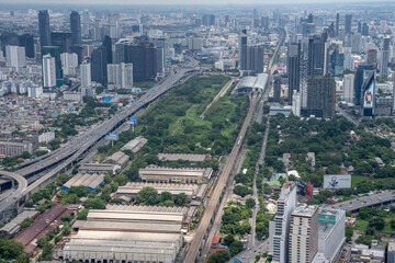 Naklejka na ściany i meble View the Cityscape and Buildings of Bangkok in Thailand Asia