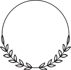 Leaf Frame Wreath Outline
