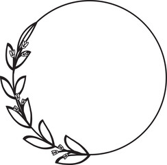 Leaf Frame Wreath Outline