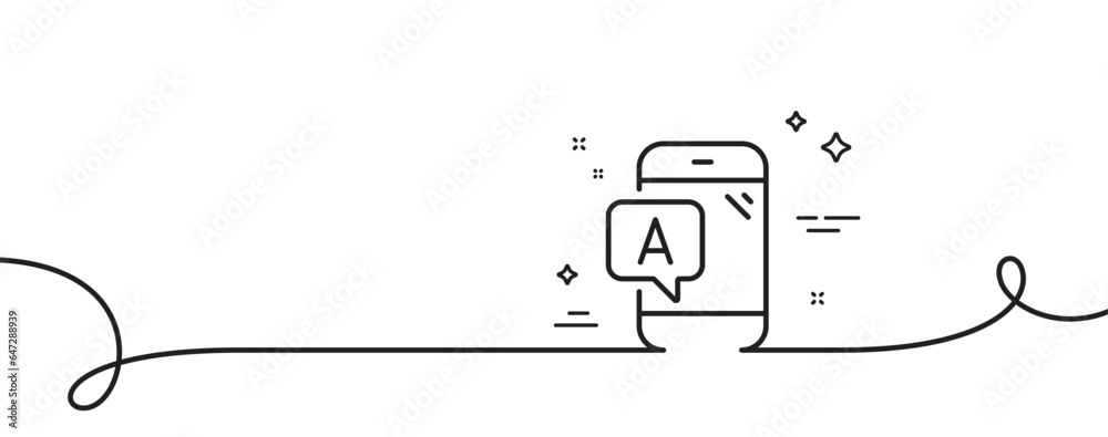 Poster ab testing line icon. continuous one line with curl. ui phone test sign. ab testing single outline r