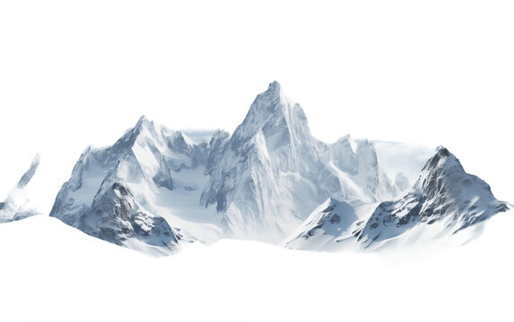 Icy Scandinavian Highlands Isolated on a Transparent Background PNG. Generative AI
