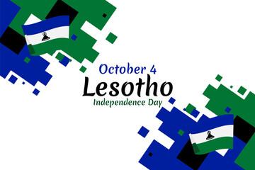 October 4, Happy Independence Day of Lesotho Vector illustration. Suitable for greeting card, poster and banner.