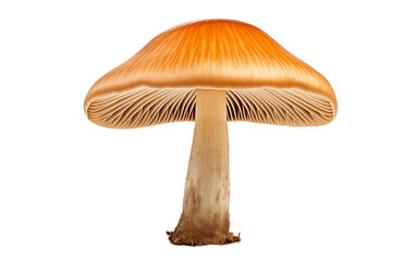 Observing the Mushroom Forward Perspective Isolated on a Transparent Background PNG. Generative AI