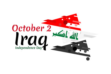 October 3, Happy Iraq National Day Vector illustration. Suitable for greeting card, poster and banner.