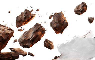 Rocks Fall Isolated on a Transparent Background PNG. Generative AI