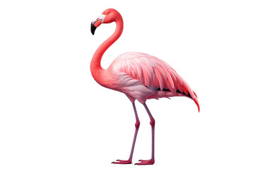 The Majestic Flamingo Isolated on a Transparent Background PNG. Generative AI