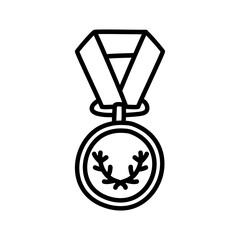  doodle medals. Blank template hand drawn black and white vector illustration.