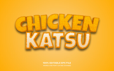 Chicken Katsu 3D editable text style effect	
