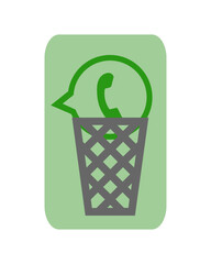 Messenger icon in the trash bin