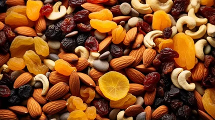Zelfklevend Fotobehang Closeup shot of mixed dry fruit © Samina