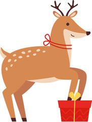 Christmas Deer With Present
