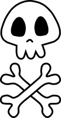 Halloween Skull and Bone Outline