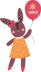 Rabbit Girl With Balloon